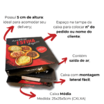 Caixa de Esfiha Média Black - Fundo Branco Resistente - 50un - Imagem 2