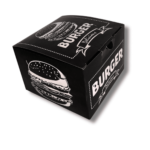 Caixa de Hambúrguer Artesanal Box Black- 8cm de altura -50un