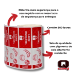 Lacre de Segurança para Delivery Pizza Hamburguer Vermelho - 500un - Imagem 2