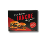 Caixa de Lanche Black - Embalagem para Hambúrguer - 25un