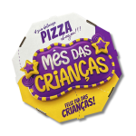 Caixa de Pizza 35cm Dia das Crianças - Fundo Branco Premium - 50un
