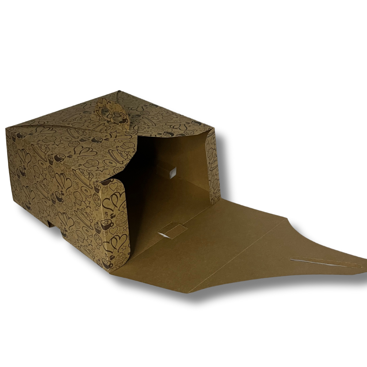 aafe6e5f014031a2c7a76ad0a36332c4.png Caixa de Bolo c/ Alça Kraft Pequena 25x25x13 - 10un - Imagem 1