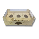 Caixa Ovo de Páscoa de Colher Bege Florido G - 3 Ovos 150gr, 100gr, 50gr - 10un