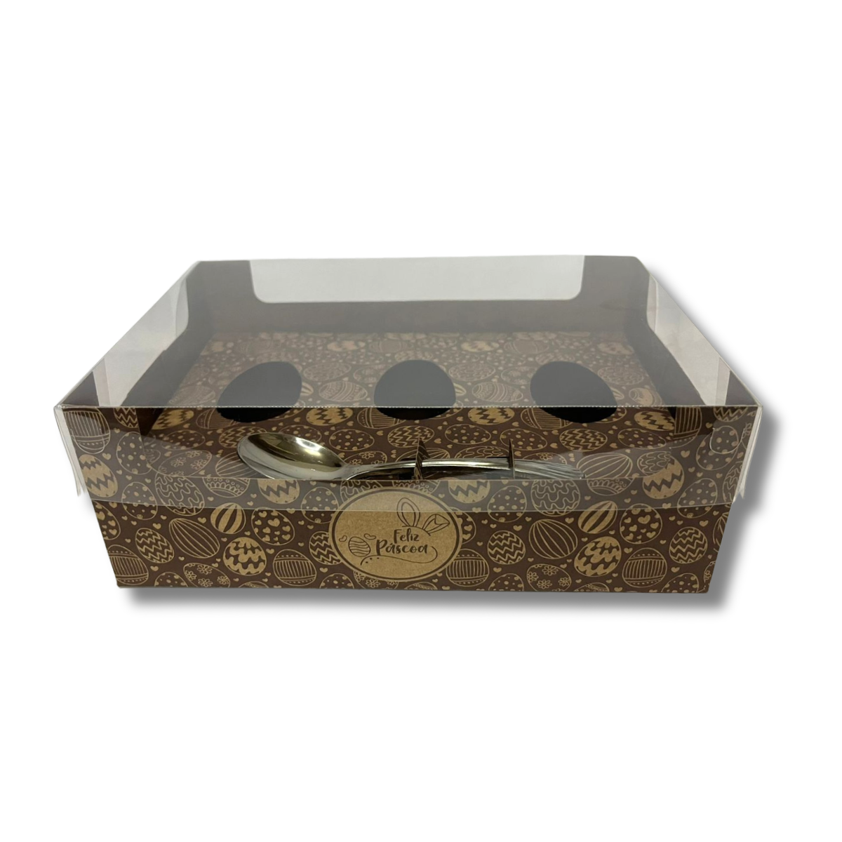 51b636c029659716054f3e97c8898245.png Caixa Ovo de Páscoa de Colher Marrom Ovinhos G - 3 Ovos 150gr, 100gr, 50gr - 10un - Imagem 1