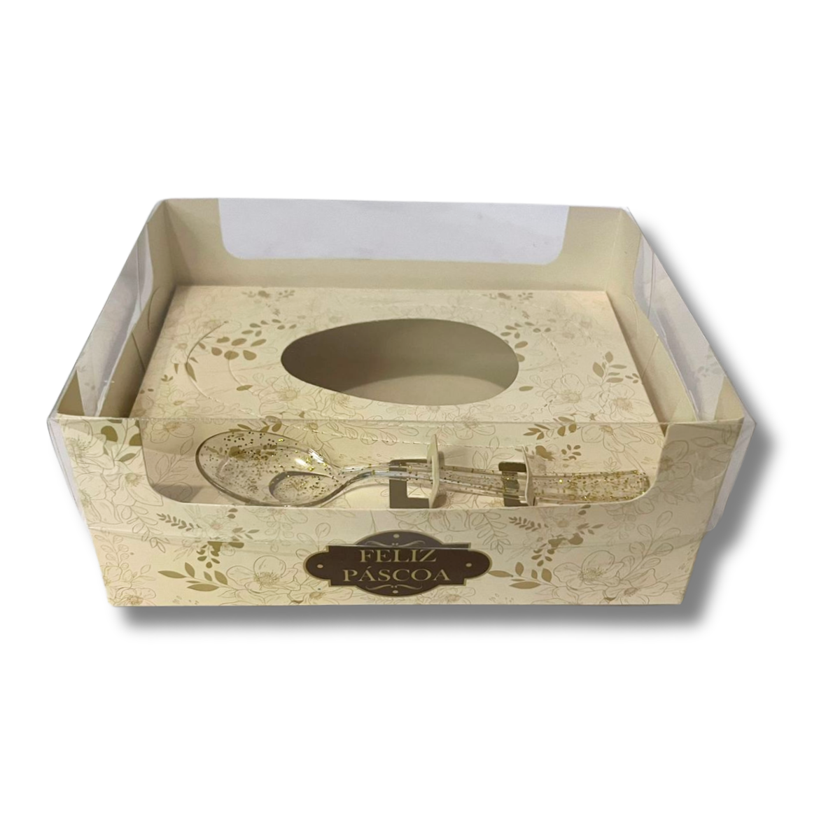 9a1daacb707c564cd60baa78a6fea617.png Caixa Ovo de Páscoa de Colher Bege Florido P - 350gr, 250gr, 150gr - 10un - Imagem 1