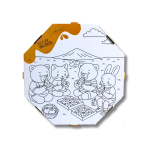 Caixa 35cm Oitavada Colorir - Fundo Branco Premium - 50un