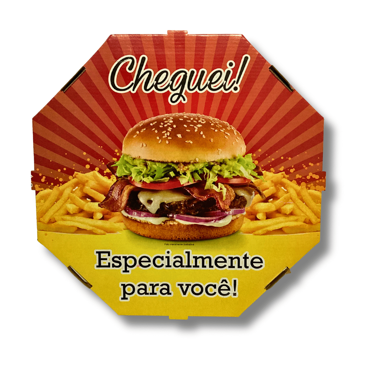 87eb60bff12a6b6a92c9d16fe6c8e3b7.png Caixa de Combo de Lanche - Modelo Pizza 35 Oitavada - 50un - Imagem 1